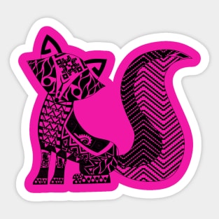 the crazy fox in wild pattern ecopop Sticker